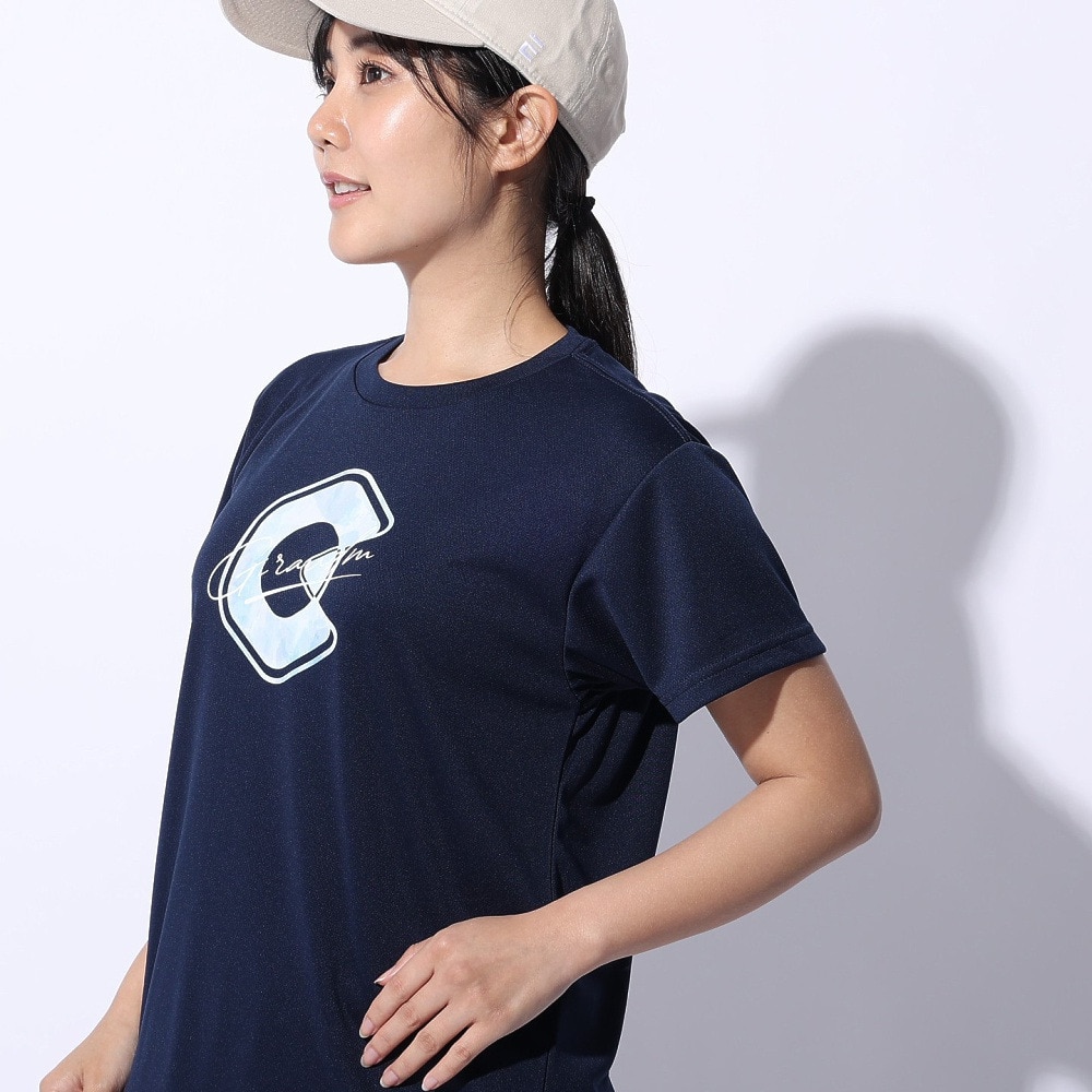 ジローム（GIRAUDM）（レディース）ドライプラス プリントメッシュ Tシャツ CT4S0055-TR864-GRCD NVY
