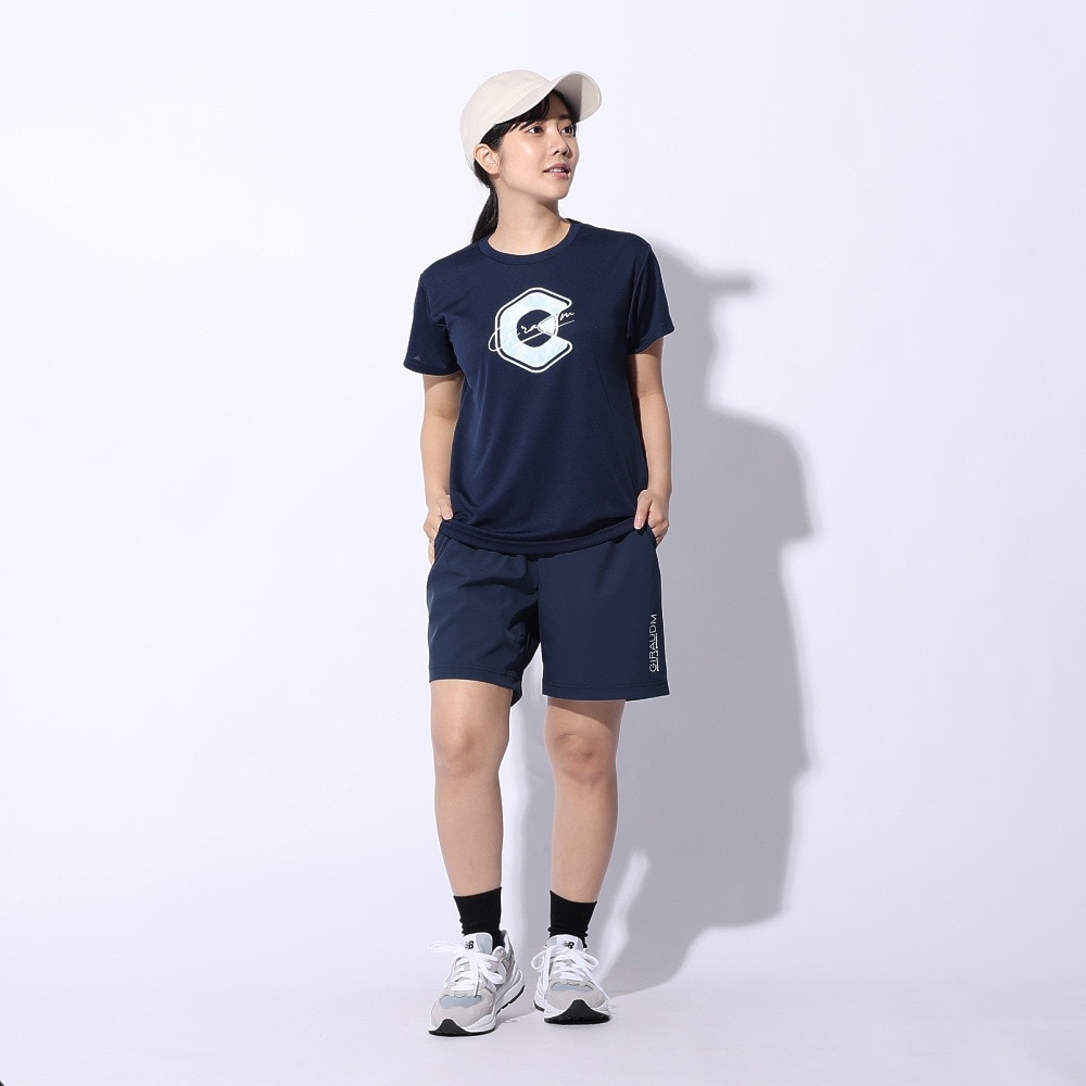 ジローム（GIRAUDM）（レディース）ドライプラス プリントメッシュ Tシャツ CT4S0055-TR864-GRCD NVY