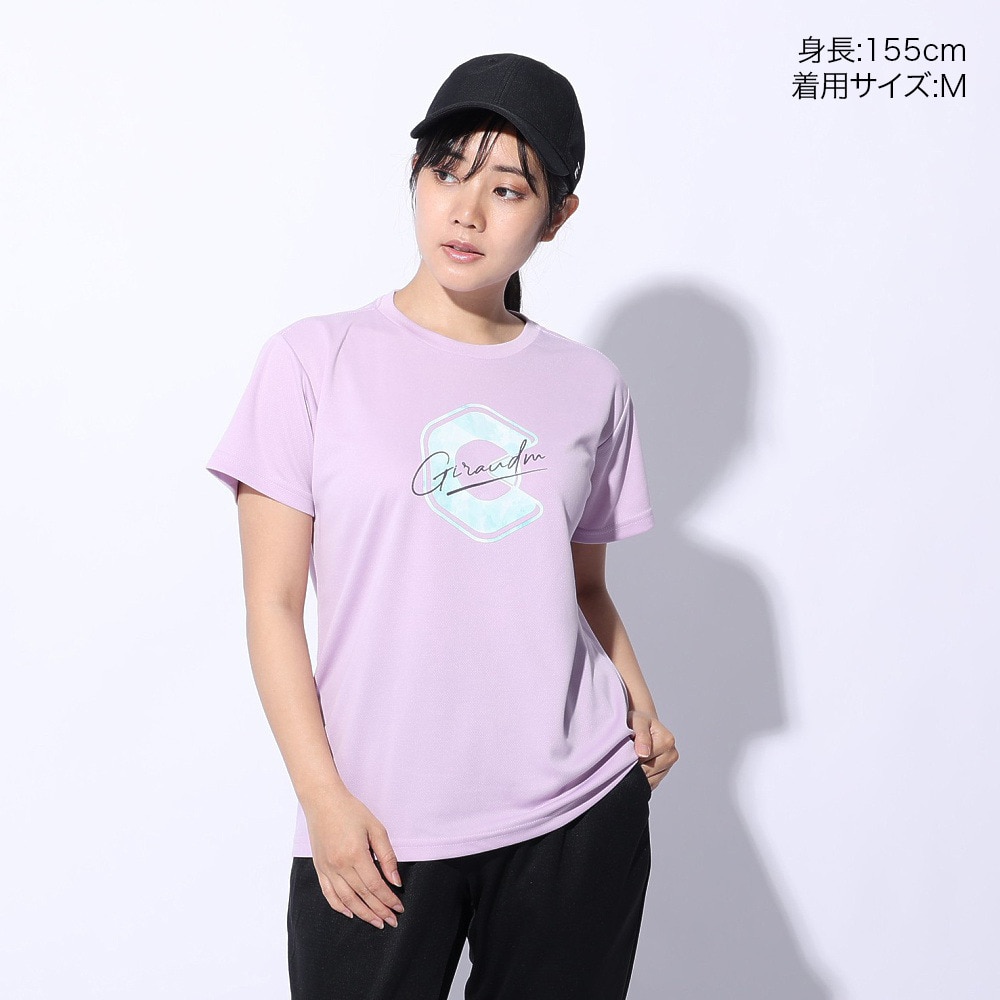 ジローム（GIRAUDM）（レディース）ドライプラス プリントメッシュ Tシャツ CT4S0055-TR864-GRCD PUL