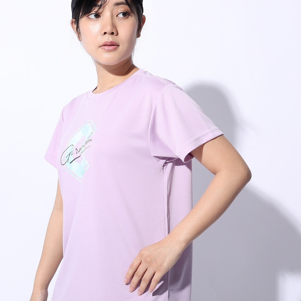 ジローム（GIRAUDM）（レディース）ドライプラス プリントメッシュ Tシャツ CT4S0055-TR864-GRCD PUL
