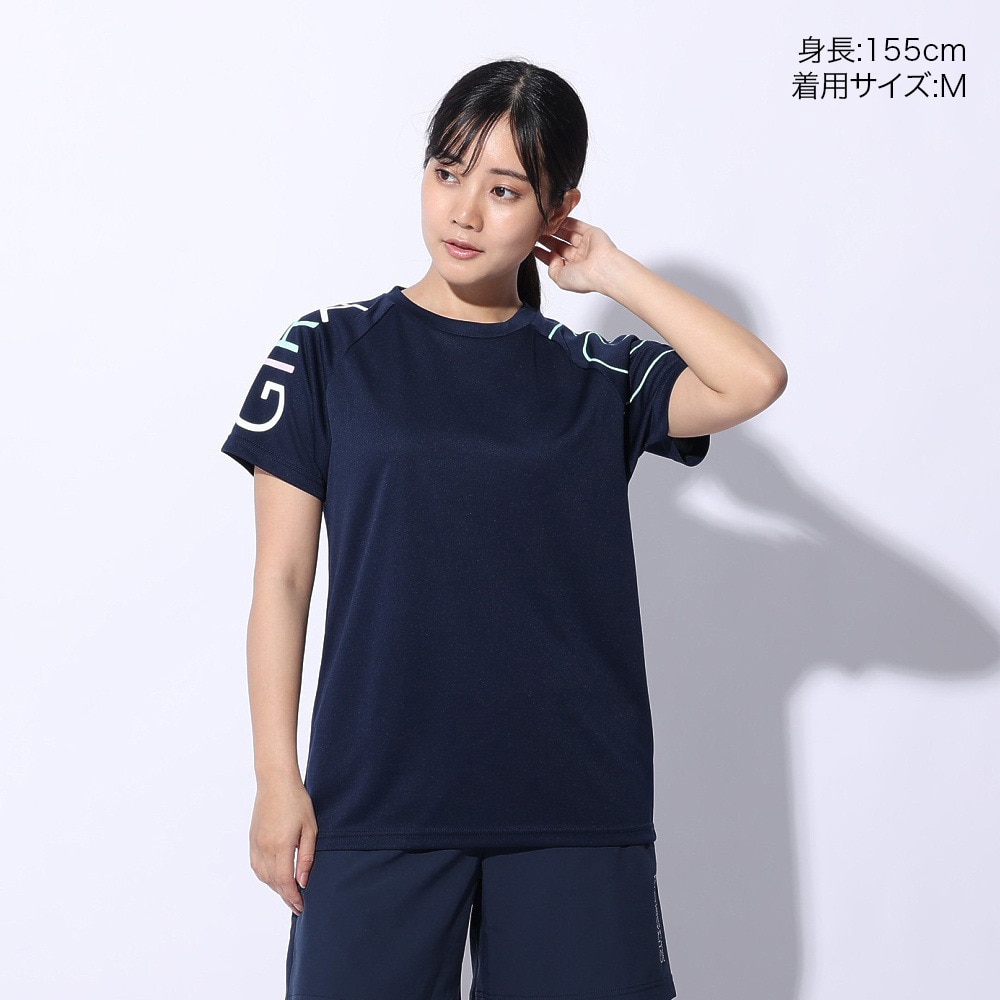 ジローム（GIRAUDM）（レディース）ドライプラス プリントメッシュ Tシャツ CT4S0056-TR864-GRCD NVY
