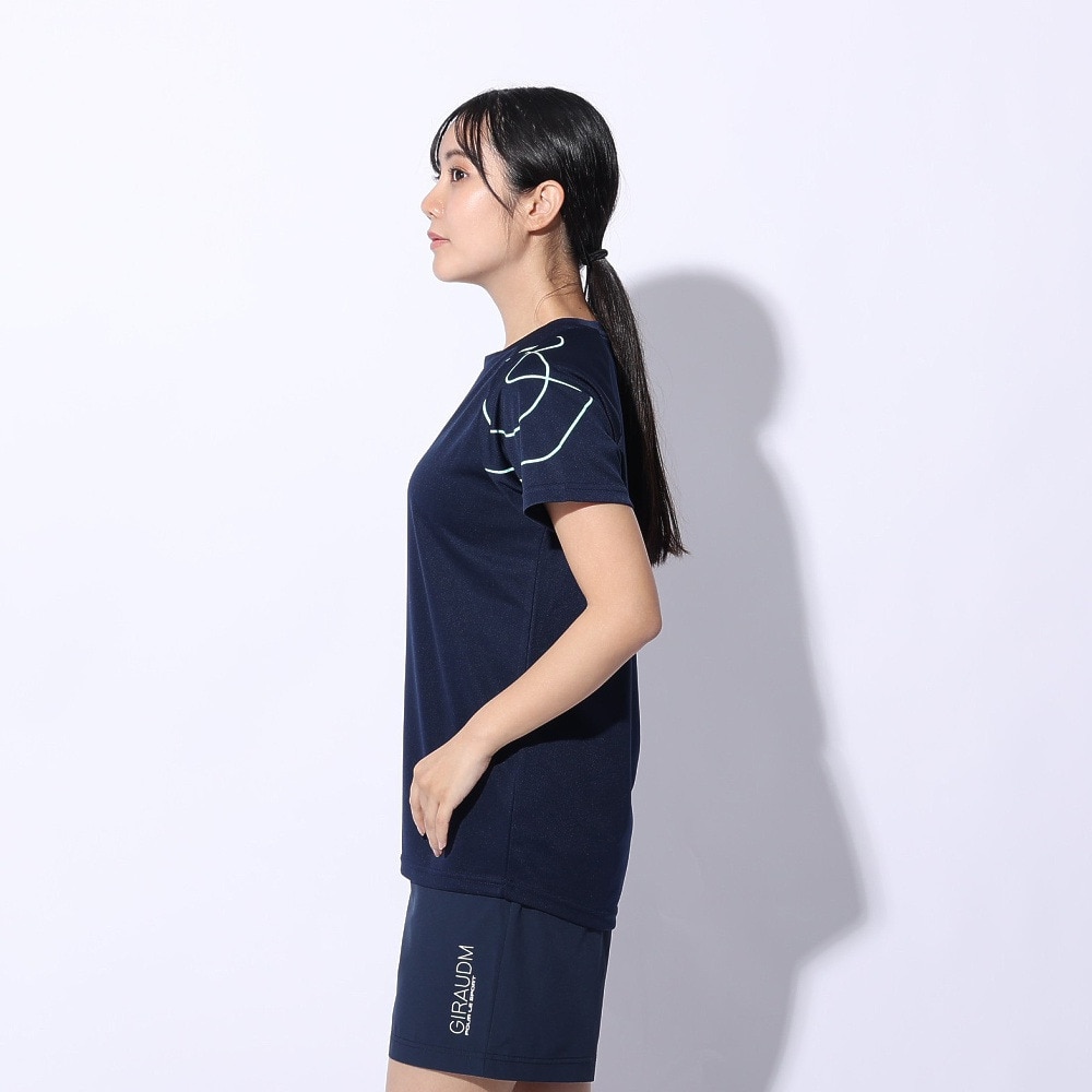 ジローム（GIRAUDM）（レディース）ドライプラス プリントメッシュ Tシャツ CT4S0056-TR864-GRCD NVY