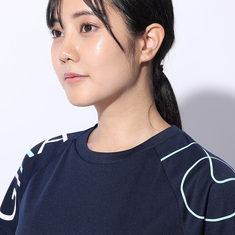 ジローム（GIRAUDM）（レディース）ドライプラス プリントメッシュ Tシャツ CT4S0056-TR864-GRCD NVY