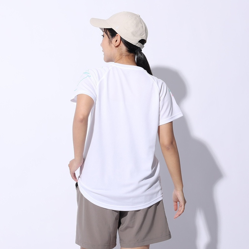 ジローム（GIRAUDM）（レディース）ドライプラス プリントメッシュ Tシャツ CT4S0056-TR864-GRCD WHT