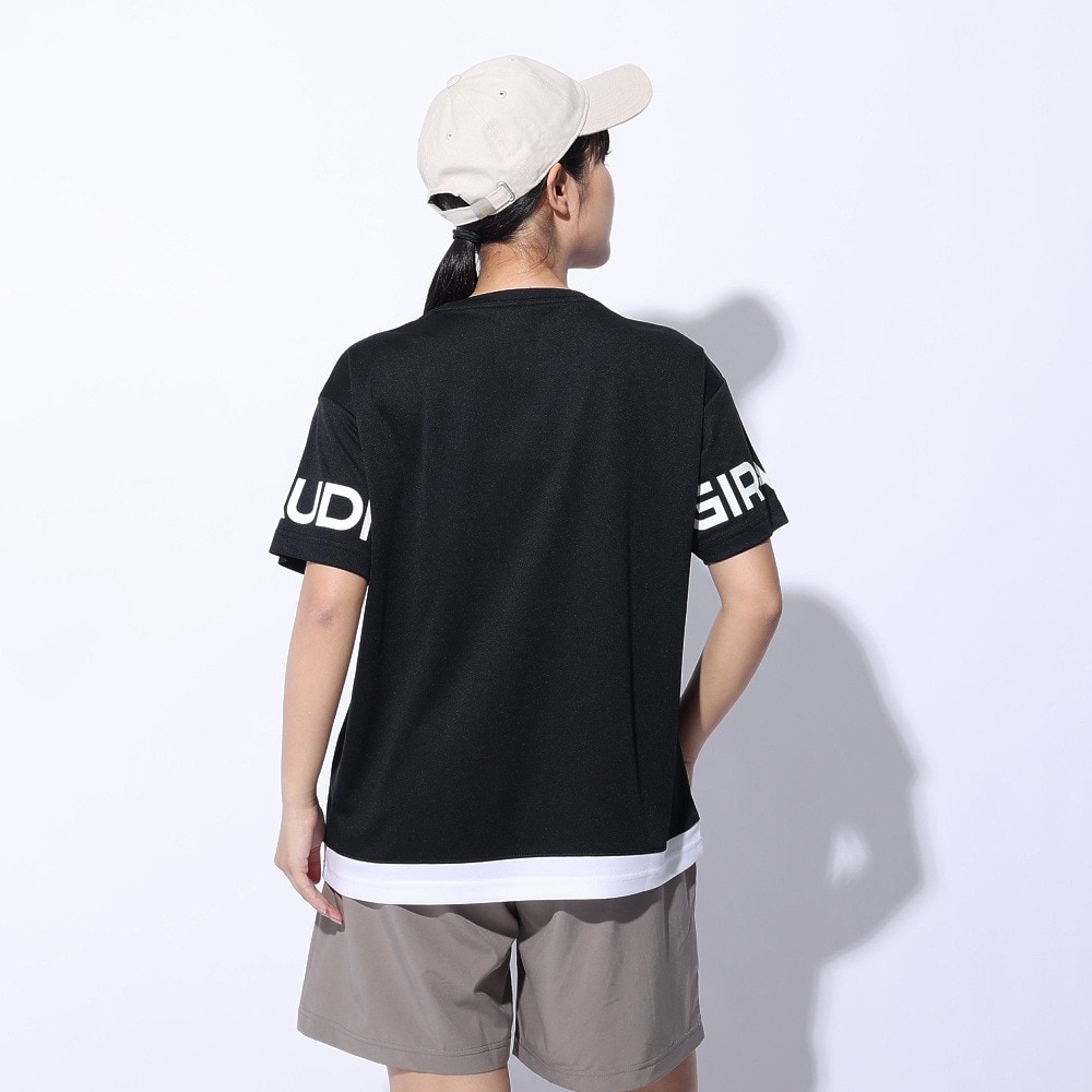 ジローム（GIRAUDM）（レディース）ドライプラス プリントメッシュ Tシャツ CT4S0057-TR864-GRCD BLK