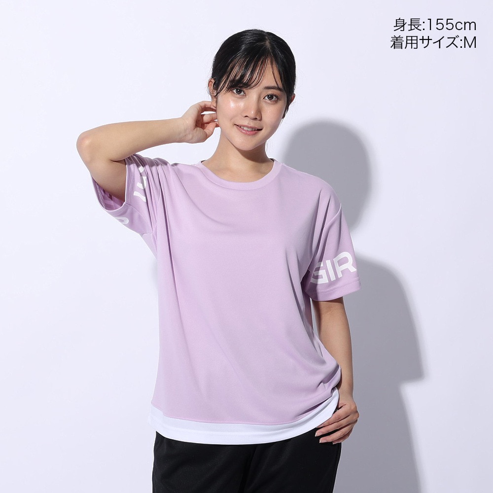 ジローム（GIRAUDM）（レディース）ドライプラス プリントメッシュ Tシャツ CT4S0057-TR864-GRCD PUL