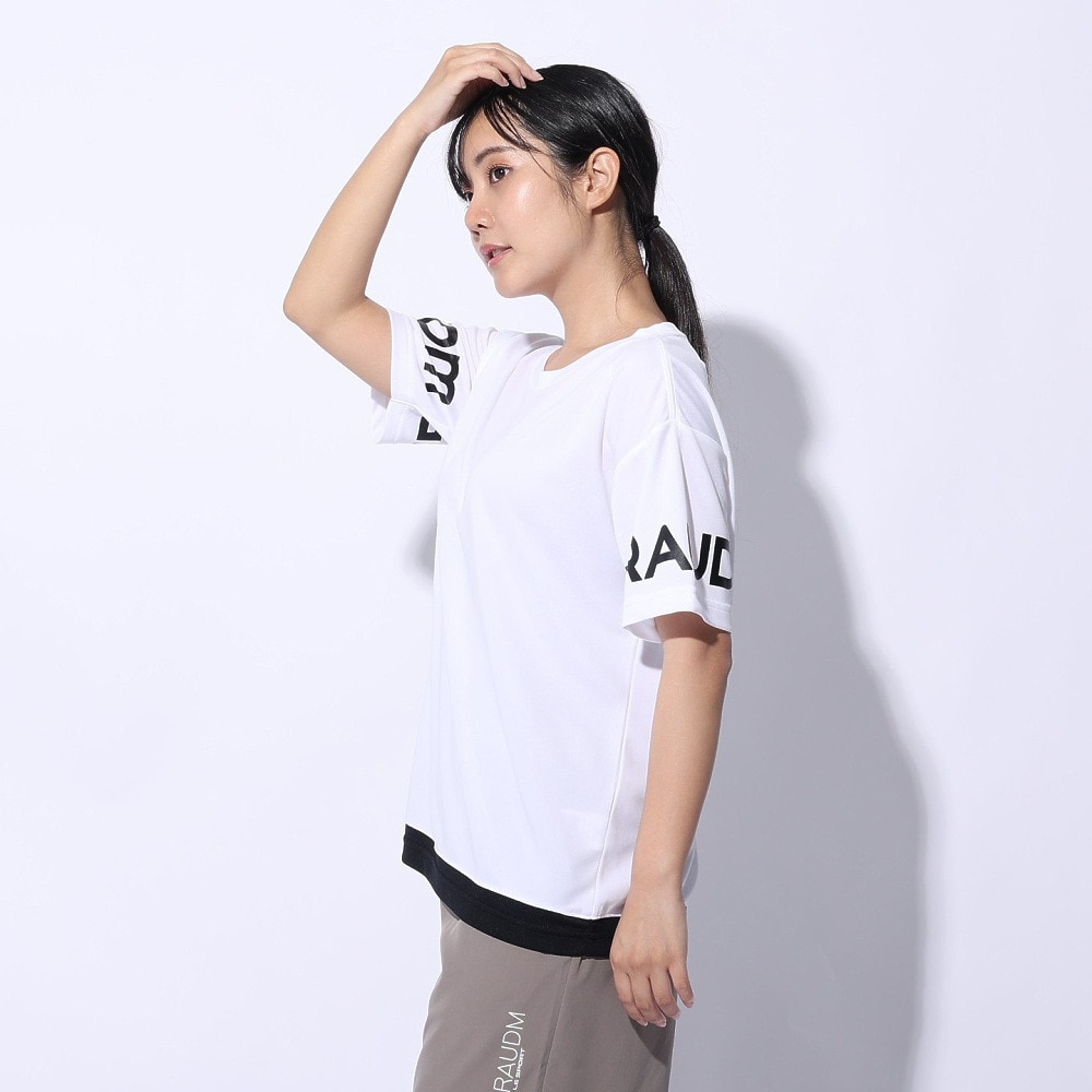 ジローム（GIRAUDM）（レディース）ドライプラス プリントメッシュ Tシャツ CT4S0057-TR864-GRCD WHT