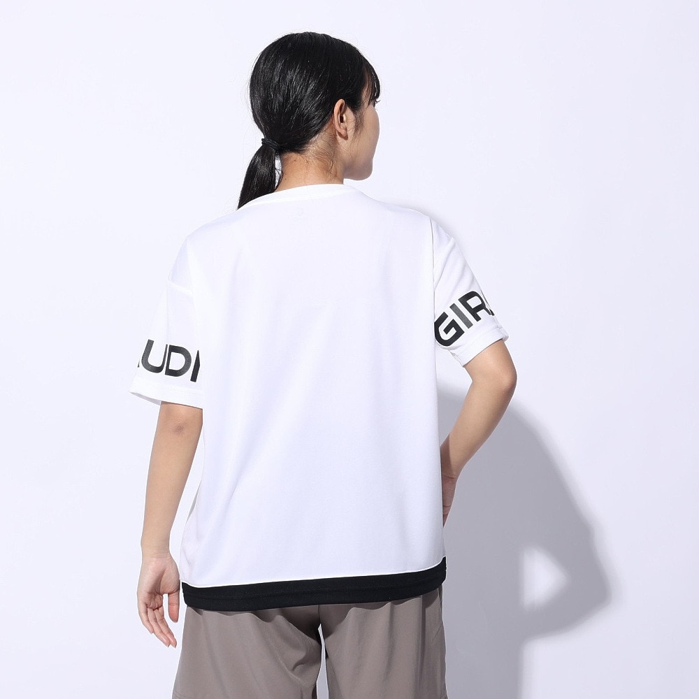 ジローム（GIRAUDM）（レディース）ドライプラス プリントメッシュ Tシャツ CT4S0057-TR864-GRCD WHT