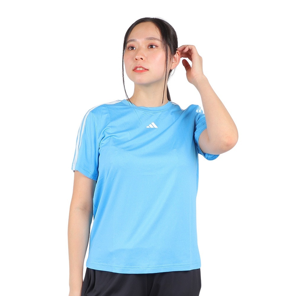 アディダス（adidas）（レディース）トレイン エッセンシャルズ スリーストライプス 半袖Tシャツ BUT04-IS4218