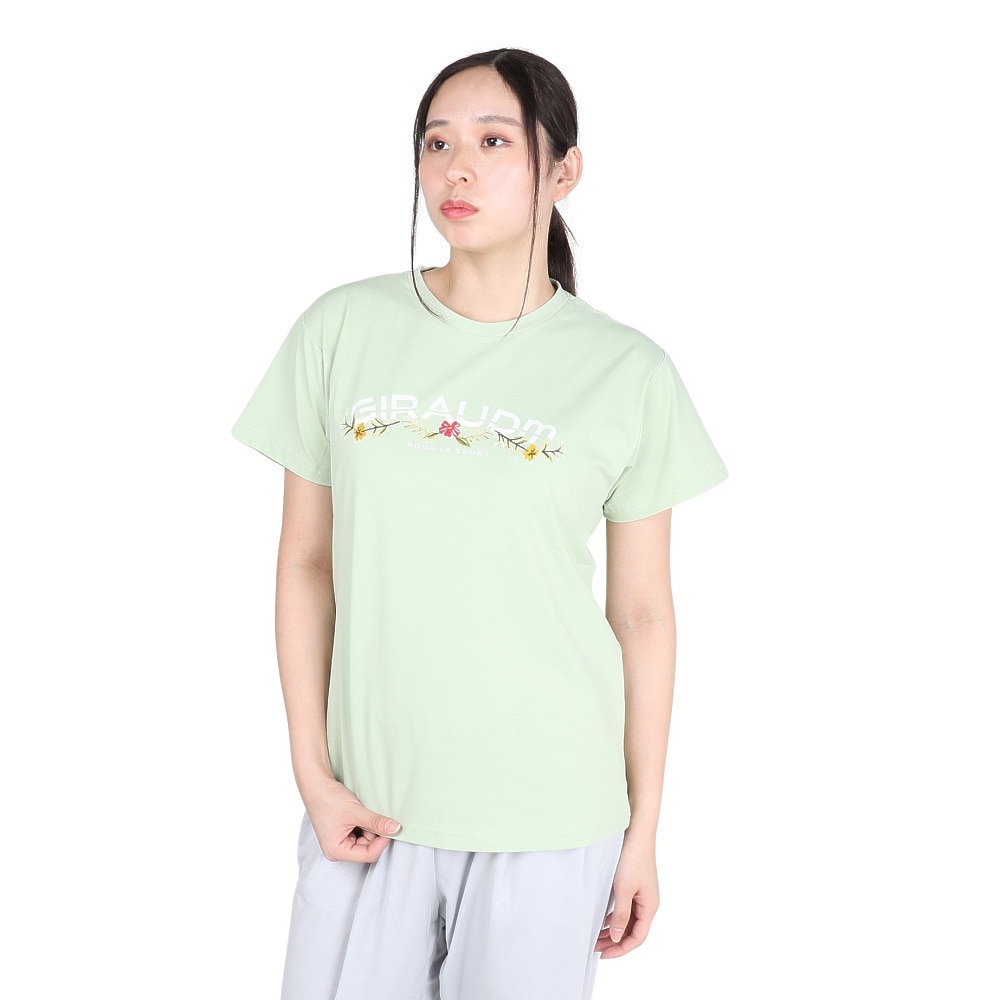 ジローム（GIRAUDM）（レディース）ドライプラス ジャージー プリント 半袖Tシャツ CT4S0094-TR864-GRCD GRN