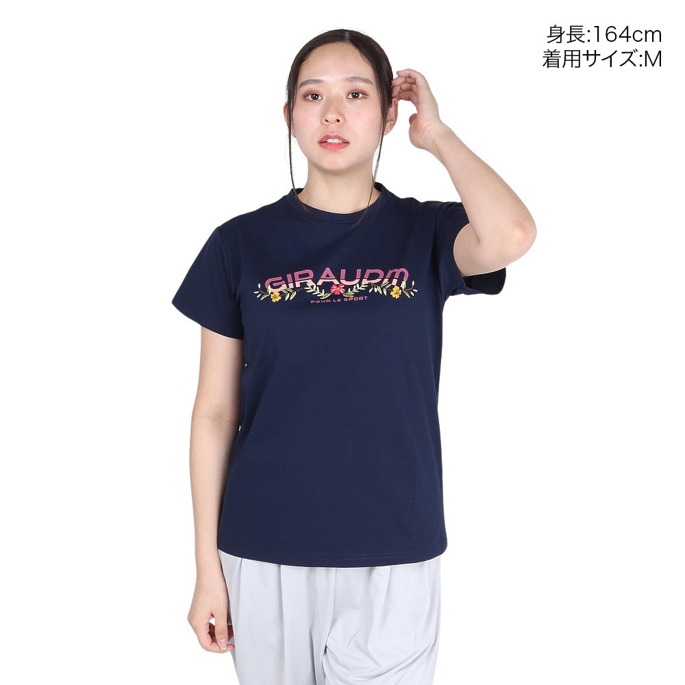 ジローム（GIRAUDM）（レディース）ドライプラス ジャージー プリント 半袖Tシャツ CT4S0094-TR864-GRCD NVY