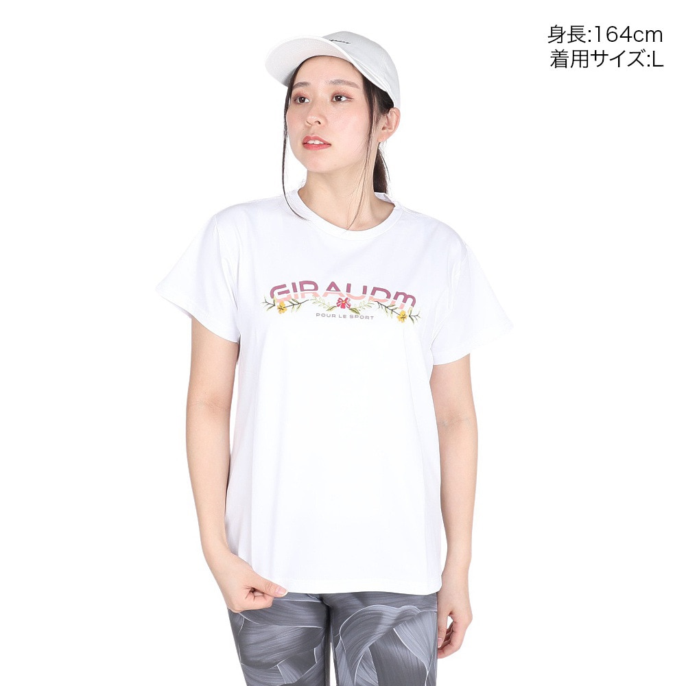 ジローム（GIRAUDM）（レディース）ドライプラス ジャージー プリント 半袖Tシャツ CT4S0094-TR864-GRCD WHT