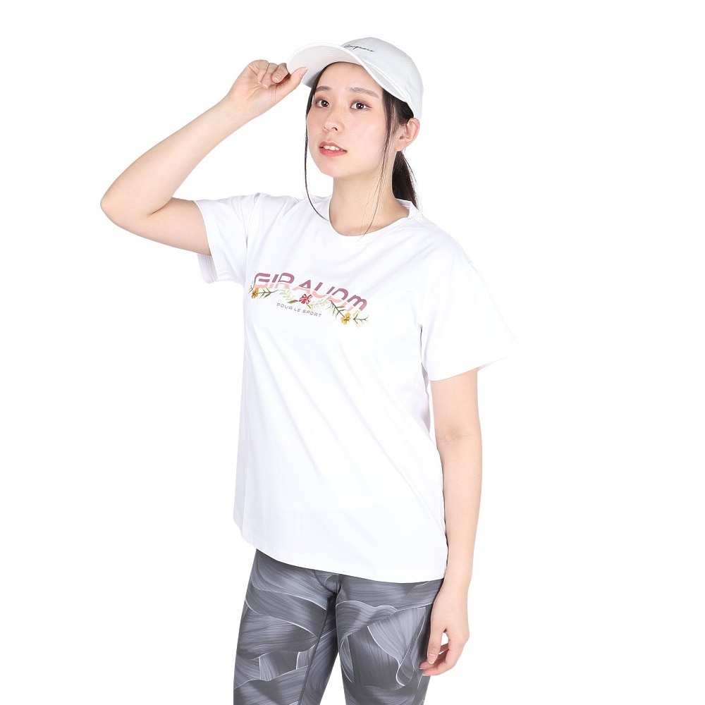 ジローム（GIRAUDM）（レディース）ドライプラス ジャージー プリント 半袖Tシャツ CT4S0094-TR864-GRCD WHT