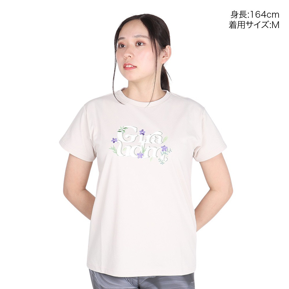 ジローム（GIRAUDM）（レディース）ドライプラス ジャージー プリント 半袖Tシャツ CT4S0095-TR864-GRCD BEG