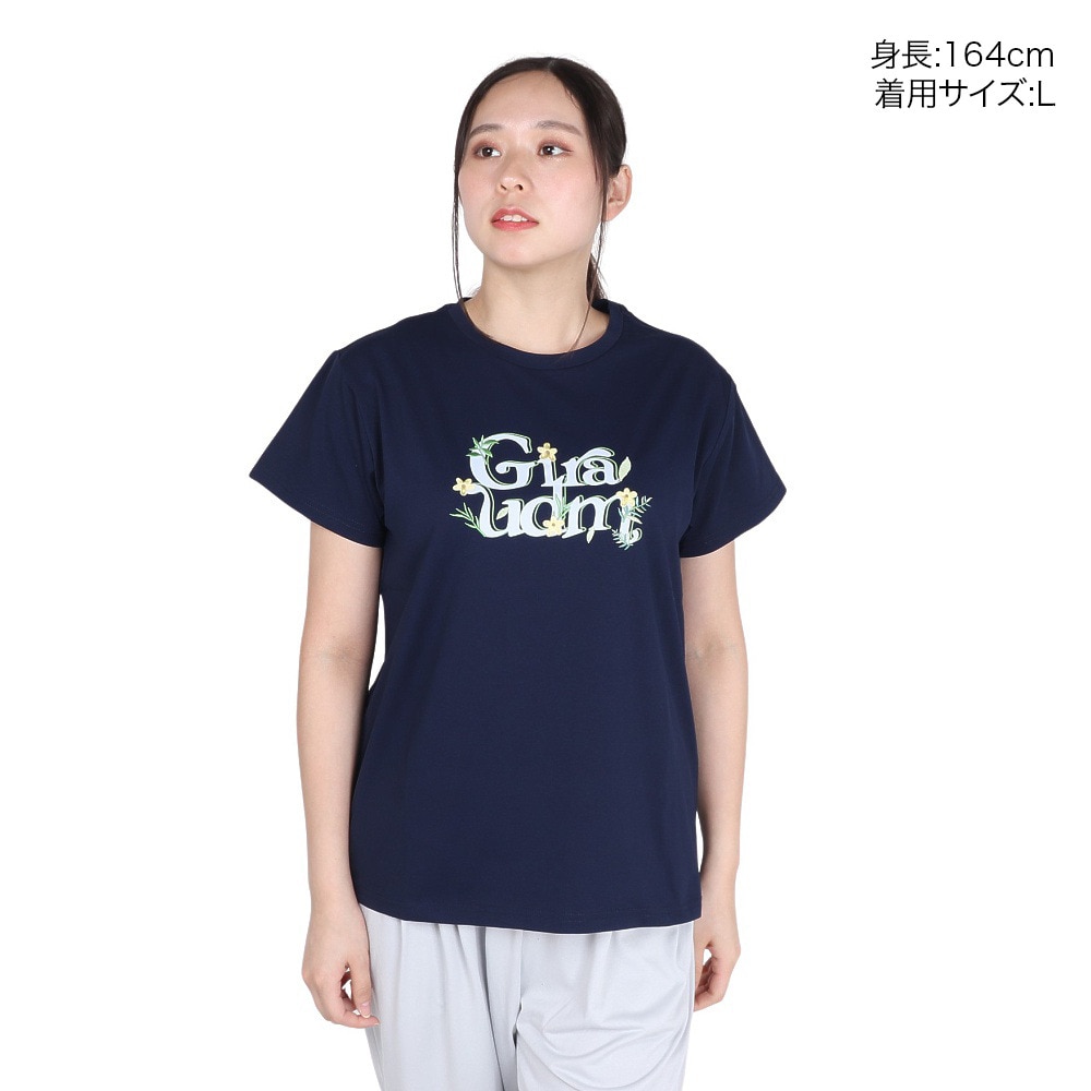 ジローム（GIRAUDM）（レディース）ドライプラス ジャージー プリント 半袖Tシャツ CT4S0095-TR864-GRCD NVY