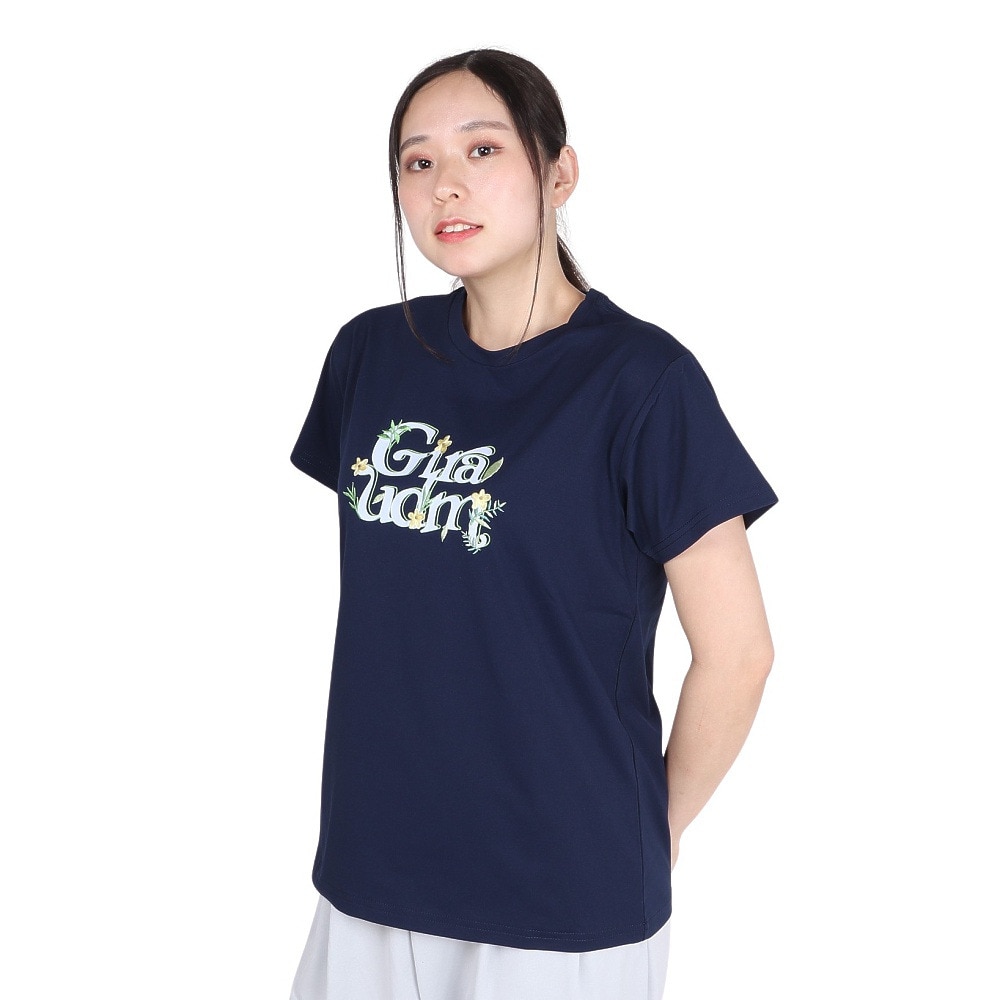ジローム（GIRAUDM）（レディース）ドライプラス ジャージー プリント 半袖Tシャツ CT4S0095-TR864-GRCD NVY