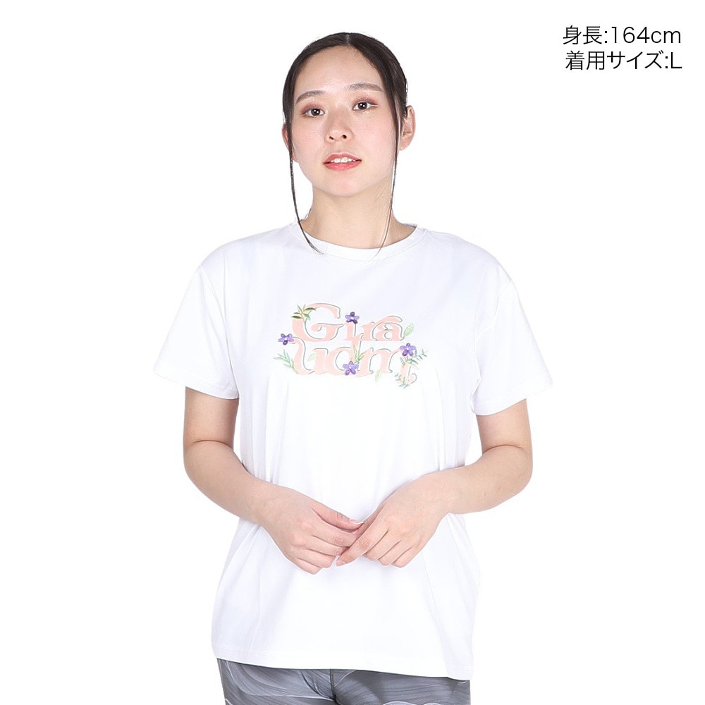 ジローム（GIRAUDM）（レディース）ドライプラス ジャージー プリント 半袖Tシャツ CT4S0095-TR864-GRCD WHT