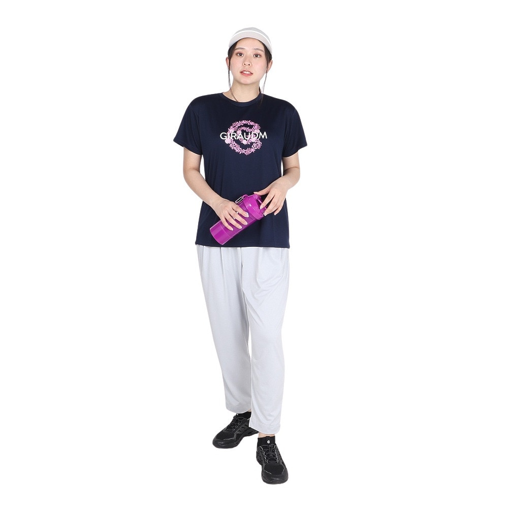 ジローム（GIRAUDM）（レディース）ドライプラス プリント メッシュ 半袖Tシャツ CT4S0096-TR864-GRCD NVY