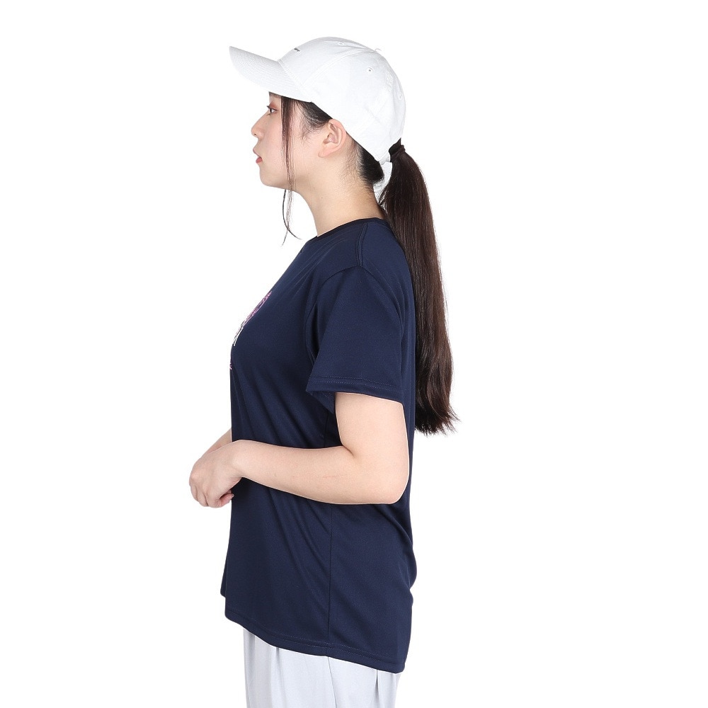 ジローム（GIRAUDM）（レディース）ドライプラス プリント メッシュ 半袖Tシャツ CT4S0096-TR864-GRCD NVY