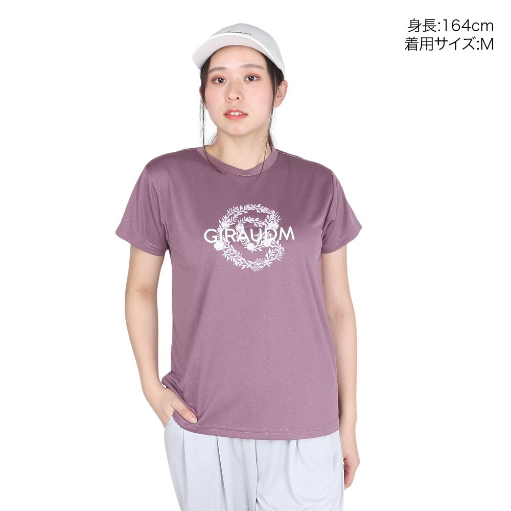 ジローム（GIRAUDM）（レディース）ドライプラス プリント メッシュ 半袖Tシャツ CT4S0096-TR864-GRCD PUL