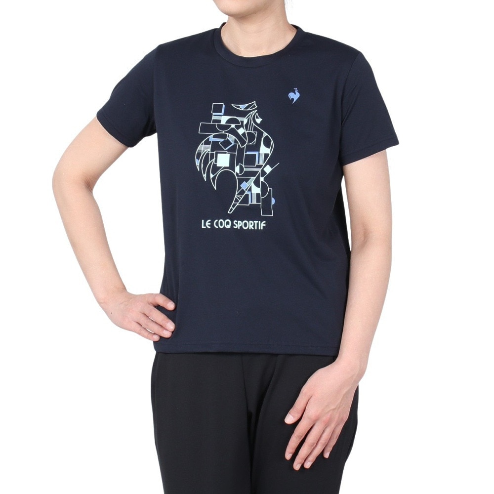 ルコックスポルティフ（lecoqsportif）（レディース）サンスクリーン 半袖Tシャツ QMWXJA05 NV