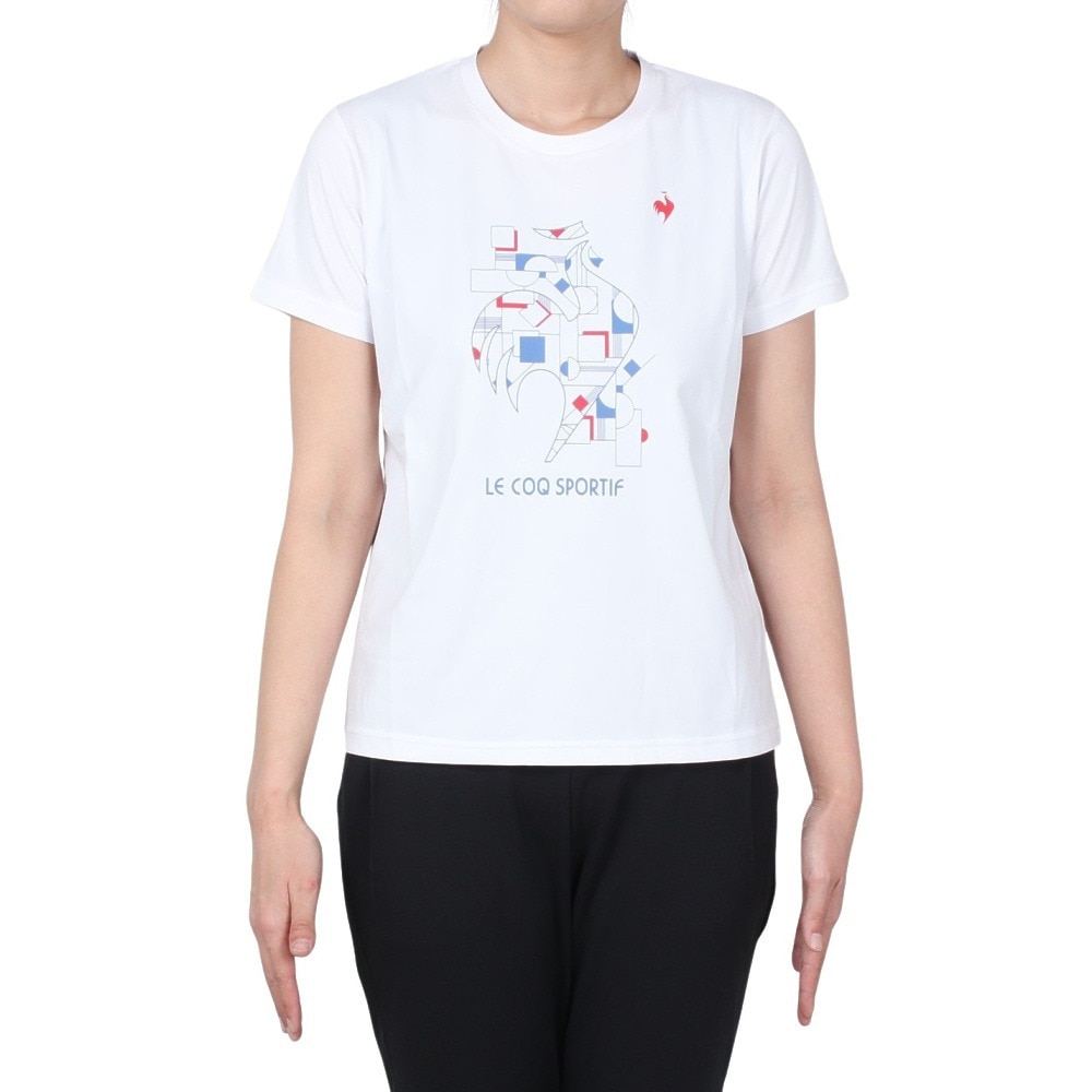 ルコックスポルティフ（lecoqsportif）（レディース）サンスクリーン 半袖Tシャツ QMWXJA05 WH