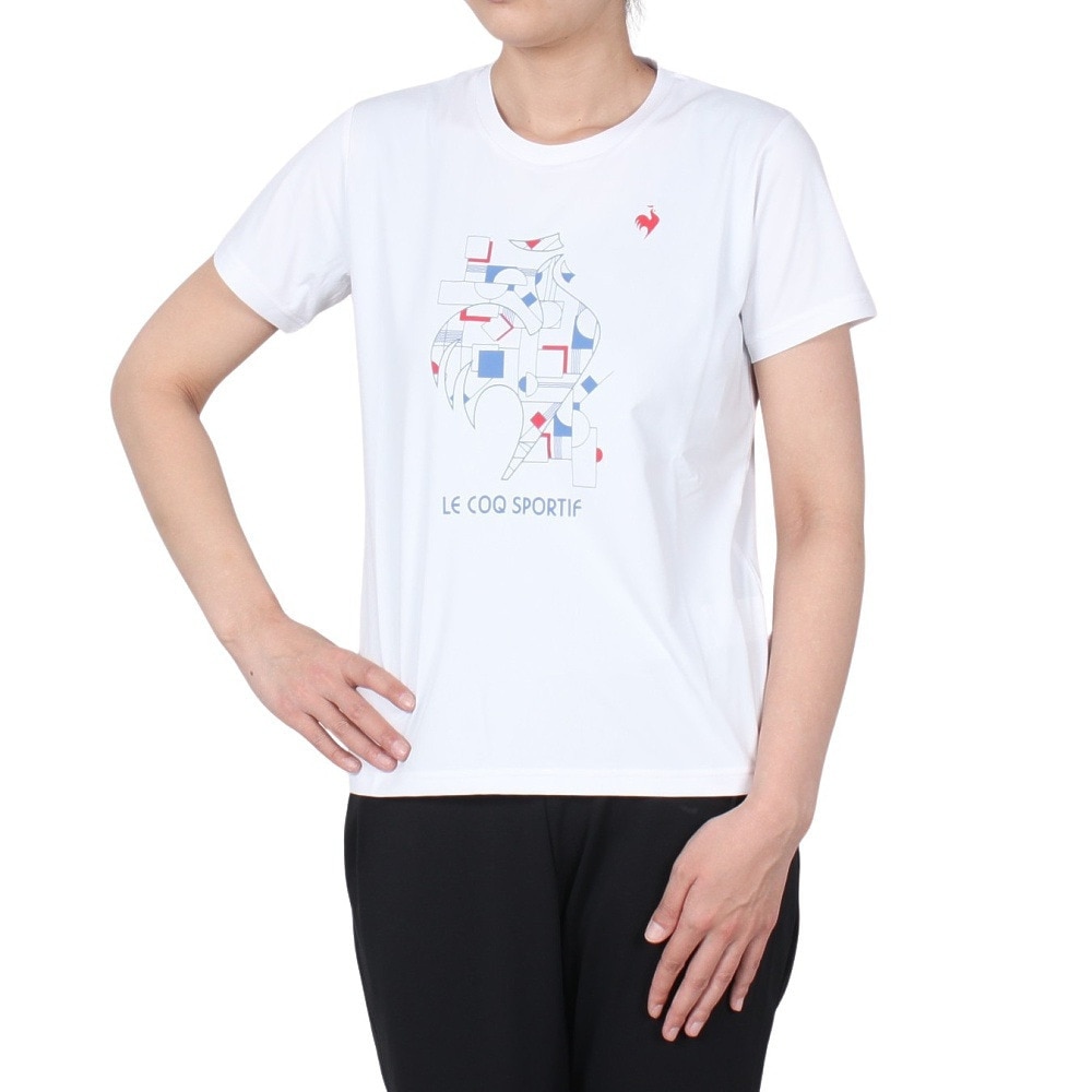 ルコックスポルティフ（lecoqsportif）（レディース）サンスクリーン 半袖Tシャツ QMWXJA05 WH