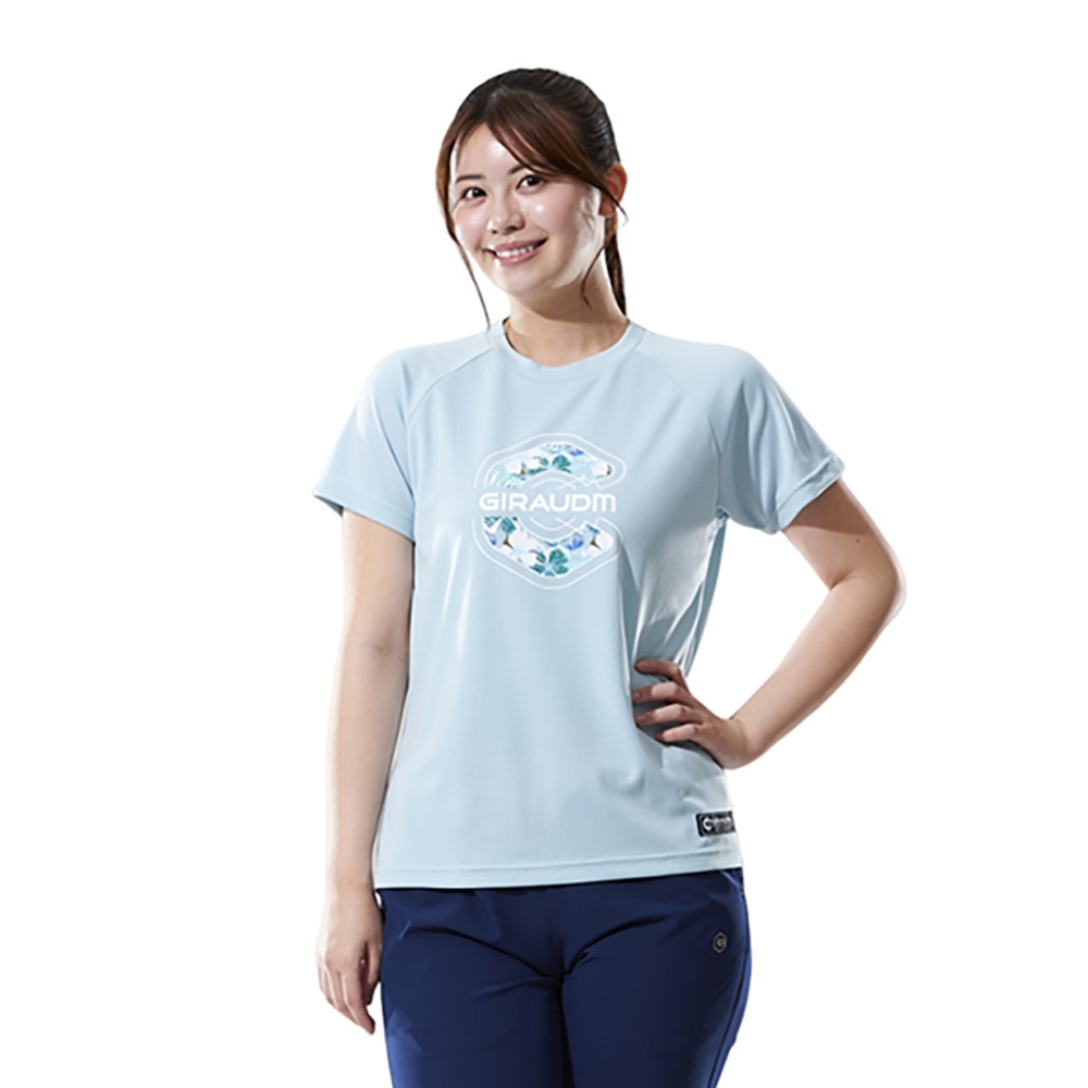 ジローム（GIRAUDM）（レディース）ドライプラス プリント 半袖Tシャツ CT5S0027-TR864-GRCD LBLU