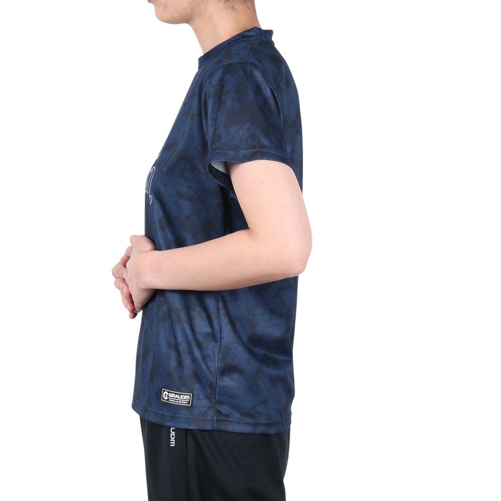ジローム（GIRAUDM）（レディース）ドライプラス プリント 半袖Tシャツ CT5S0029-TR864-GRCD NVY