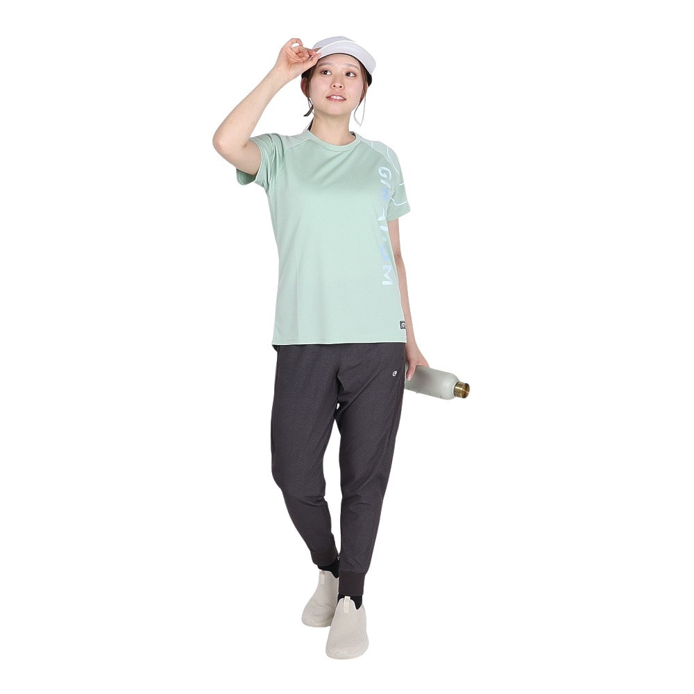 ジローム（GIRAUDM）（レディース）ドライプラス プリント メッシュ 半袖Tシャツ CT5S0031-TR864-GRCD GRN