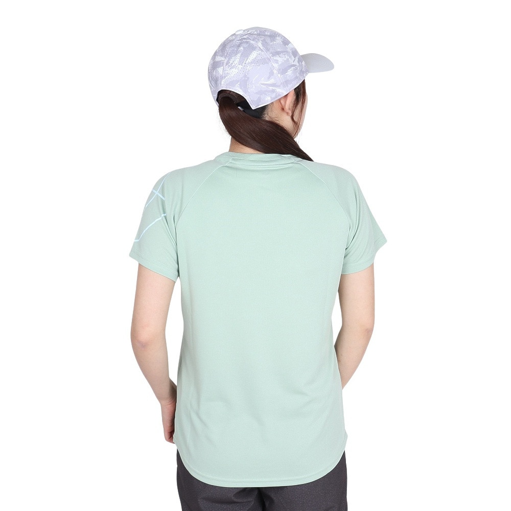ジローム（GIRAUDM）（レディース）ドライプラス プリント メッシュ 半袖Tシャツ CT5S0031-TR864-GRCD GRN
