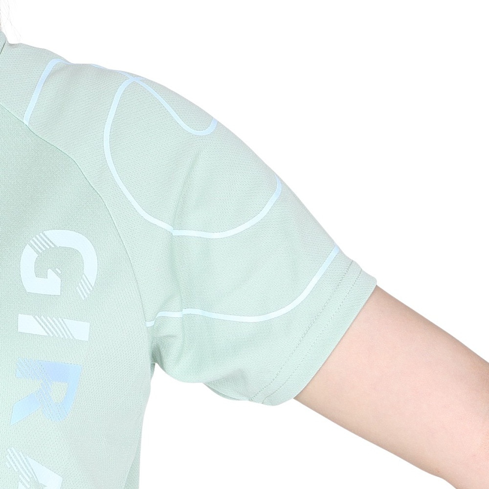 ジローム（GIRAUDM）（レディース）ドライプラス プリント メッシュ 半袖Tシャツ CT5S0031-TR864-GRCD GRN