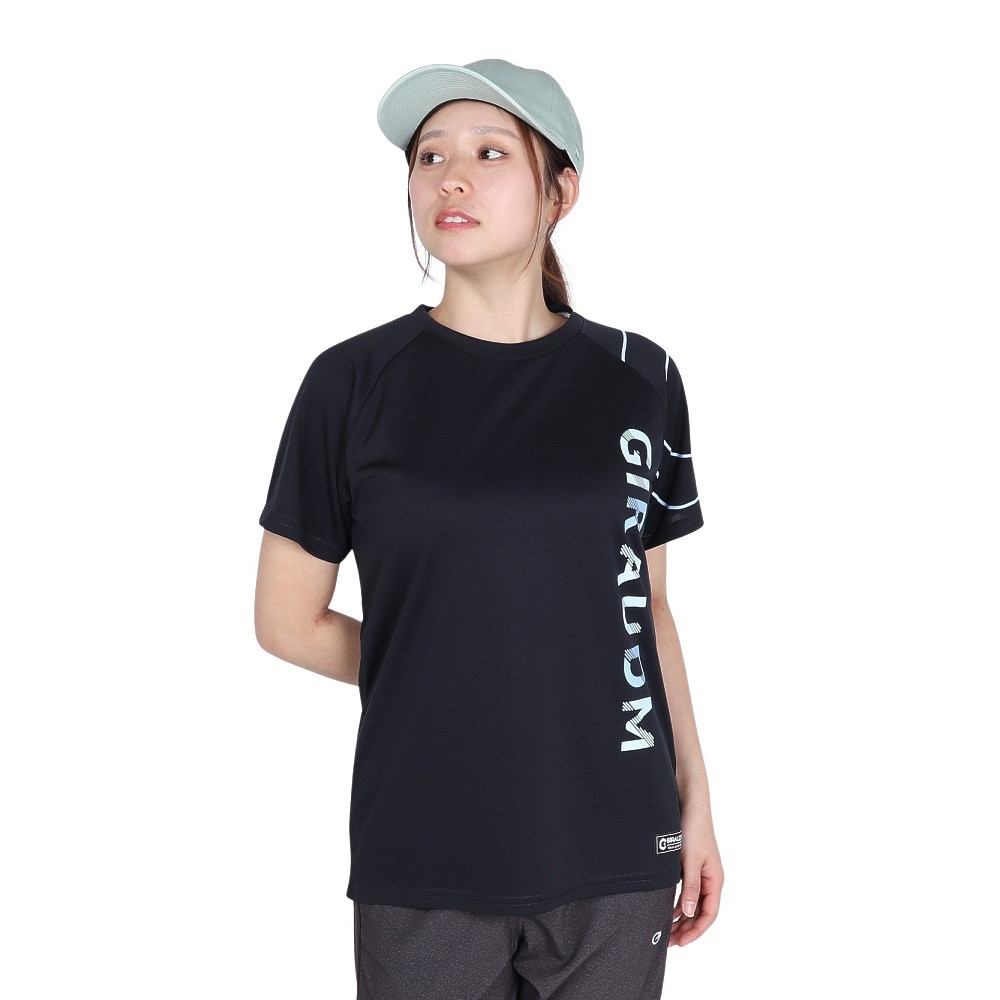 ジローム（GIRAUDM）（レディース）ドライプラス プリント メッシュ 半袖Tシャツ CT5S0031-TR864-GRCD NVY