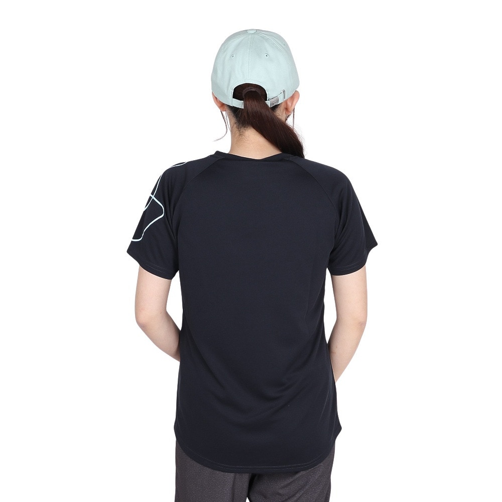 ジローム（GIRAUDM）（レディース）ドライプラス プリント メッシュ 半袖Tシャツ CT5S0031-TR864-GRCD NVY