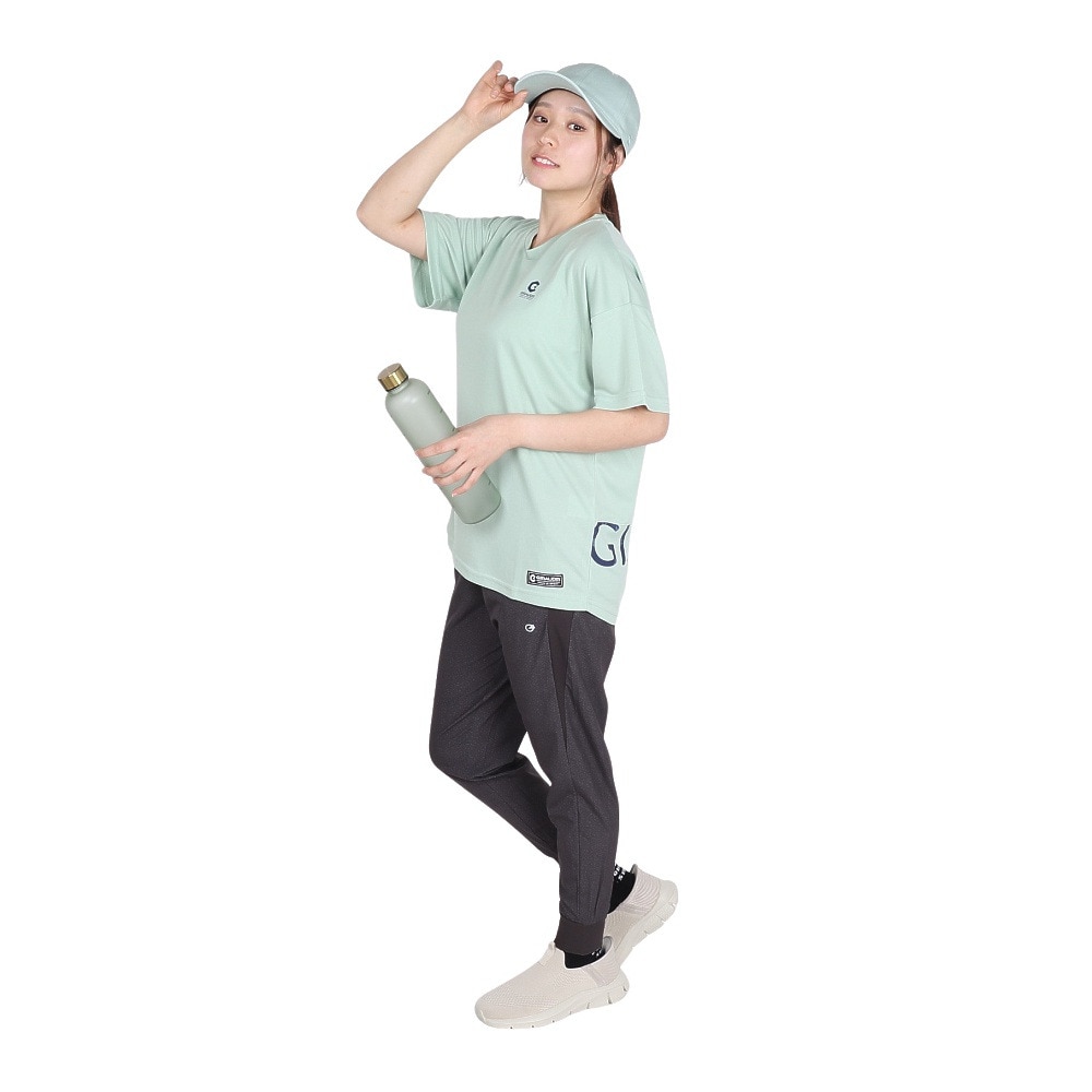 ジローム（GIRAUDM）（レディース）ドライプラス プリント メッシュ 半袖Tシャツ CT5S0033-TR864-GRCD GRN
