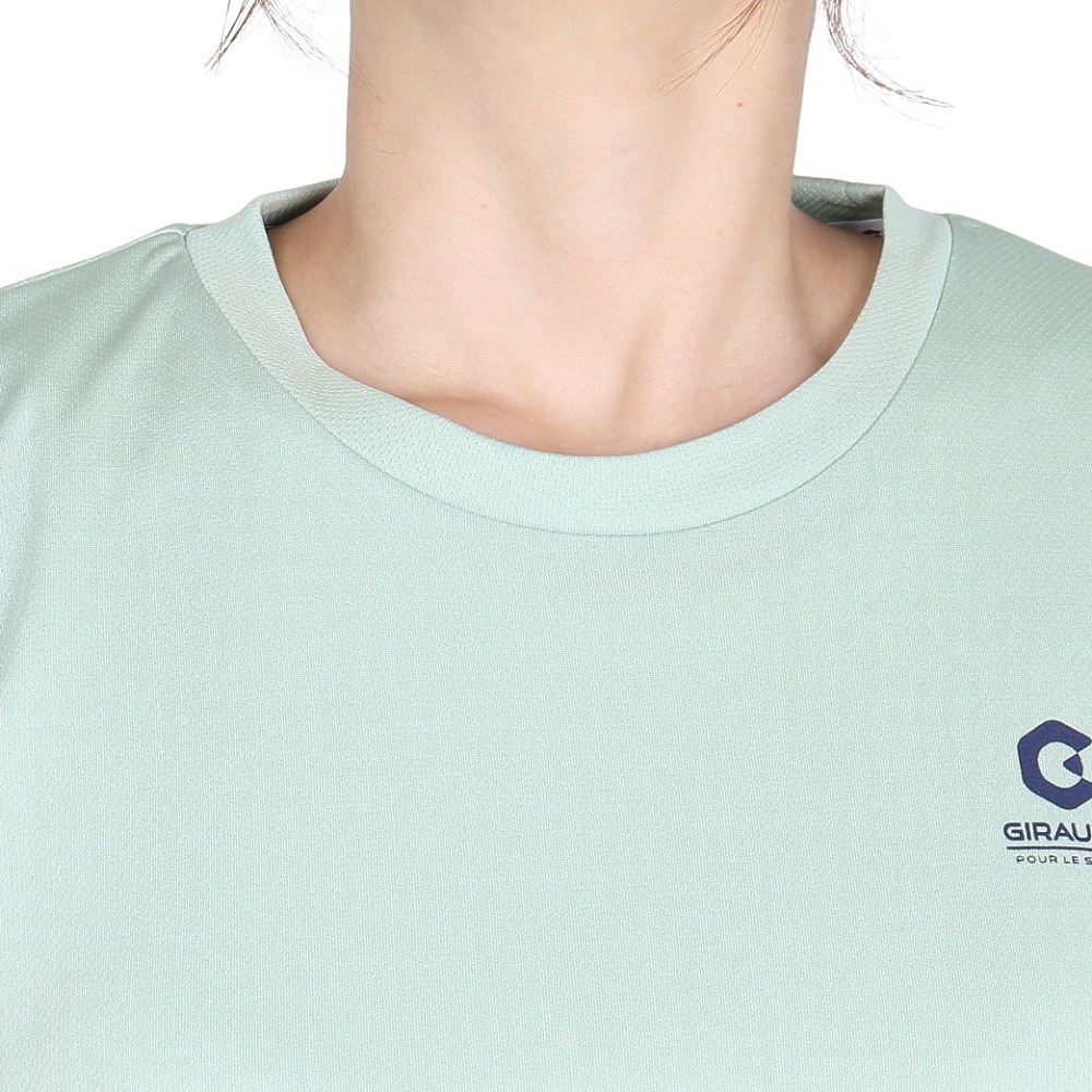 ジローム（GIRAUDM）（レディース）ドライプラス プリント メッシュ 半袖Tシャツ CT5S0033-TR864-GRCD GRN