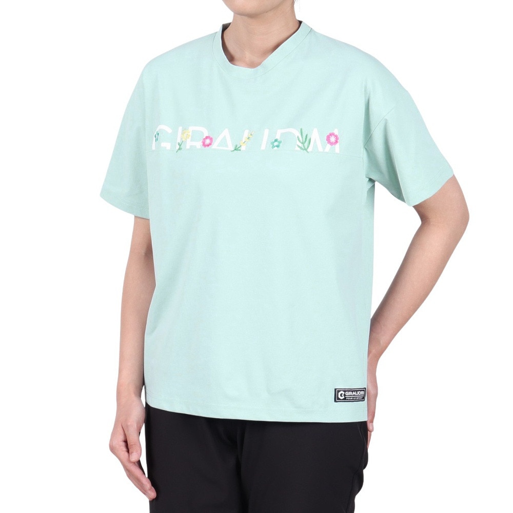 ジローム（GIRAUDM）（レディース）ドライプラス ジャージー プリント 半袖Tシャツ CT5S0035-TR864-GRCD LBLU