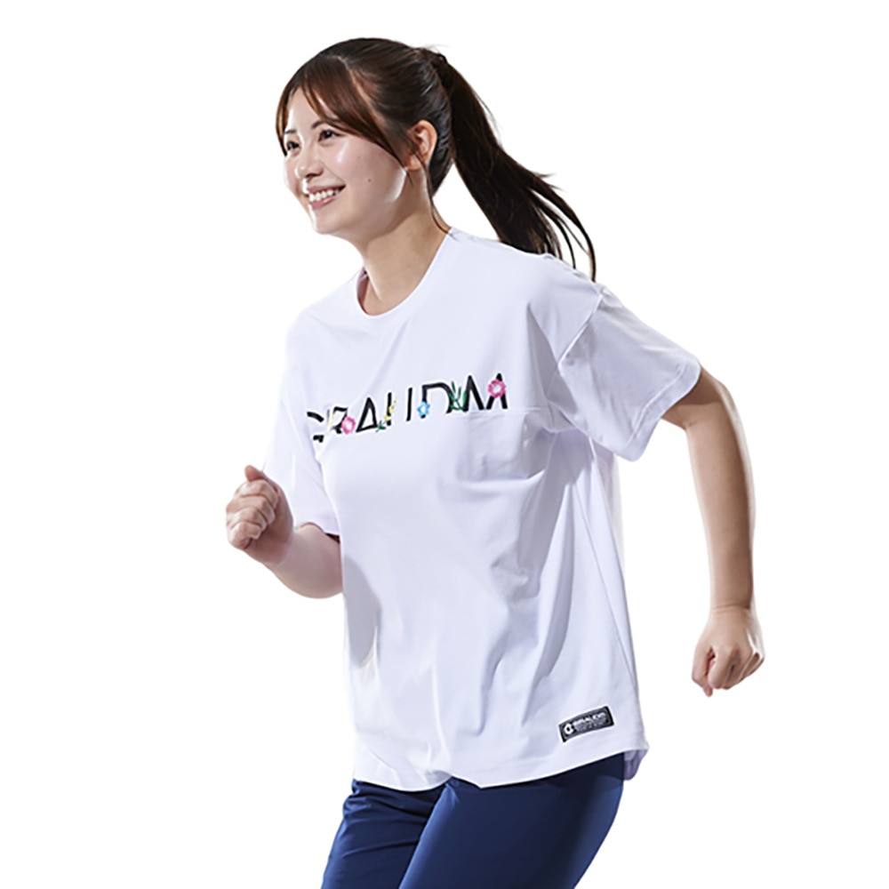 ジローム（GIRAUDM）（レディース）ドライプラス ジャージー プリント 半袖Tシャツ CT5S0035-TR864-GRCD WHT