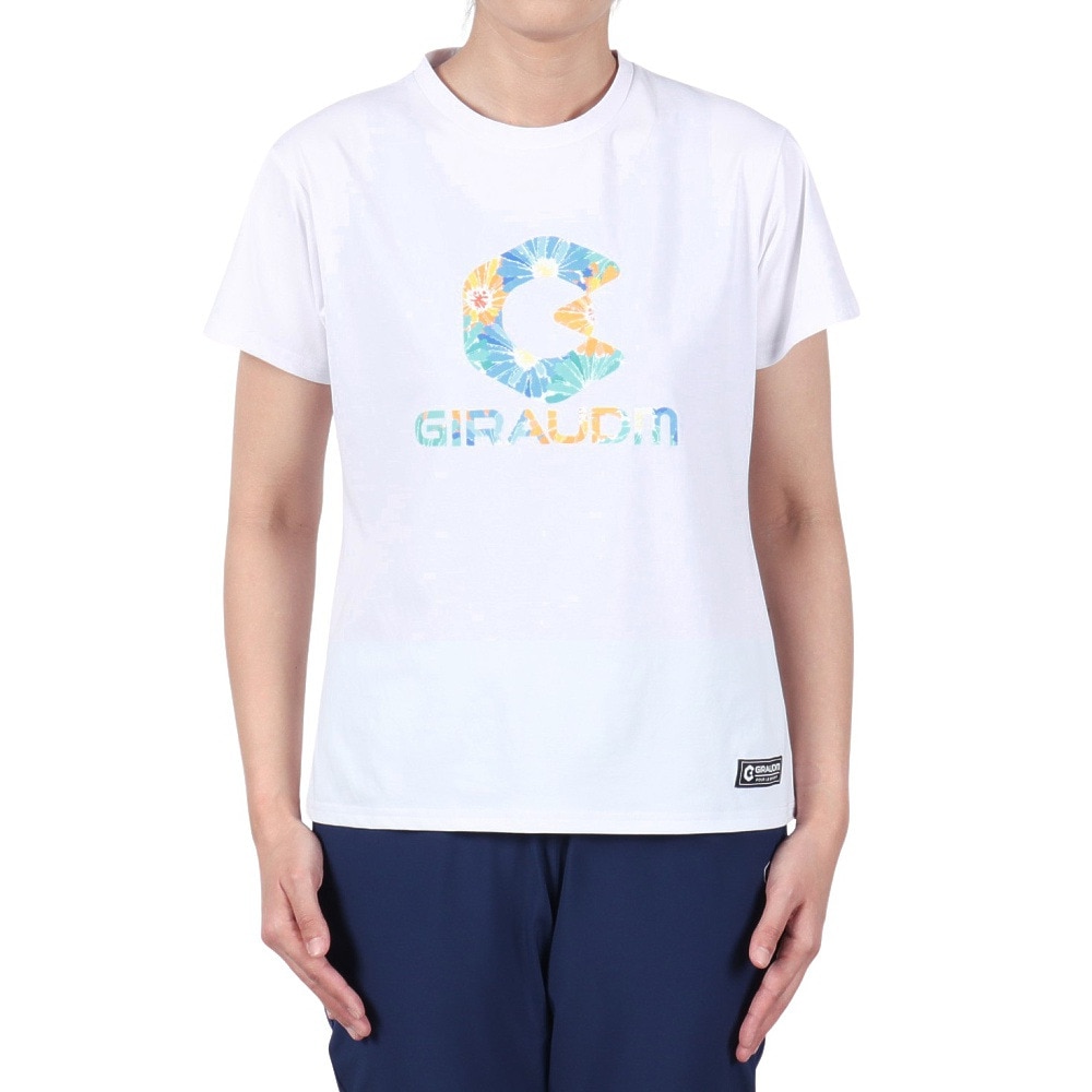ジローム（GIRAUDM）（レディース）ドライプラス ジャージー プリント 半袖Tシャツ CT5S0036-TR864-GRCD WHT