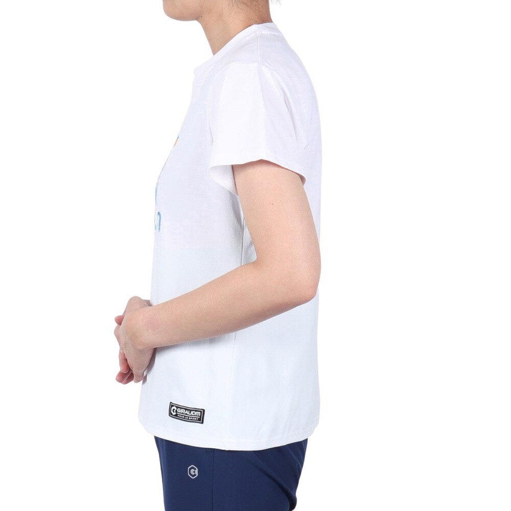 ジローム（GIRAUDM）（レディース）ドライプラス ジャージー プリント 半袖Tシャツ CT5S0036-TR864-GRCD WHT
