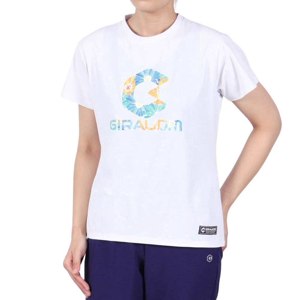 ジローム（GIRAUDM）（レディース）ドライプラス ジャージー プリント 半袖Tシャツ CT5S0036-TR864-GRCD WHT