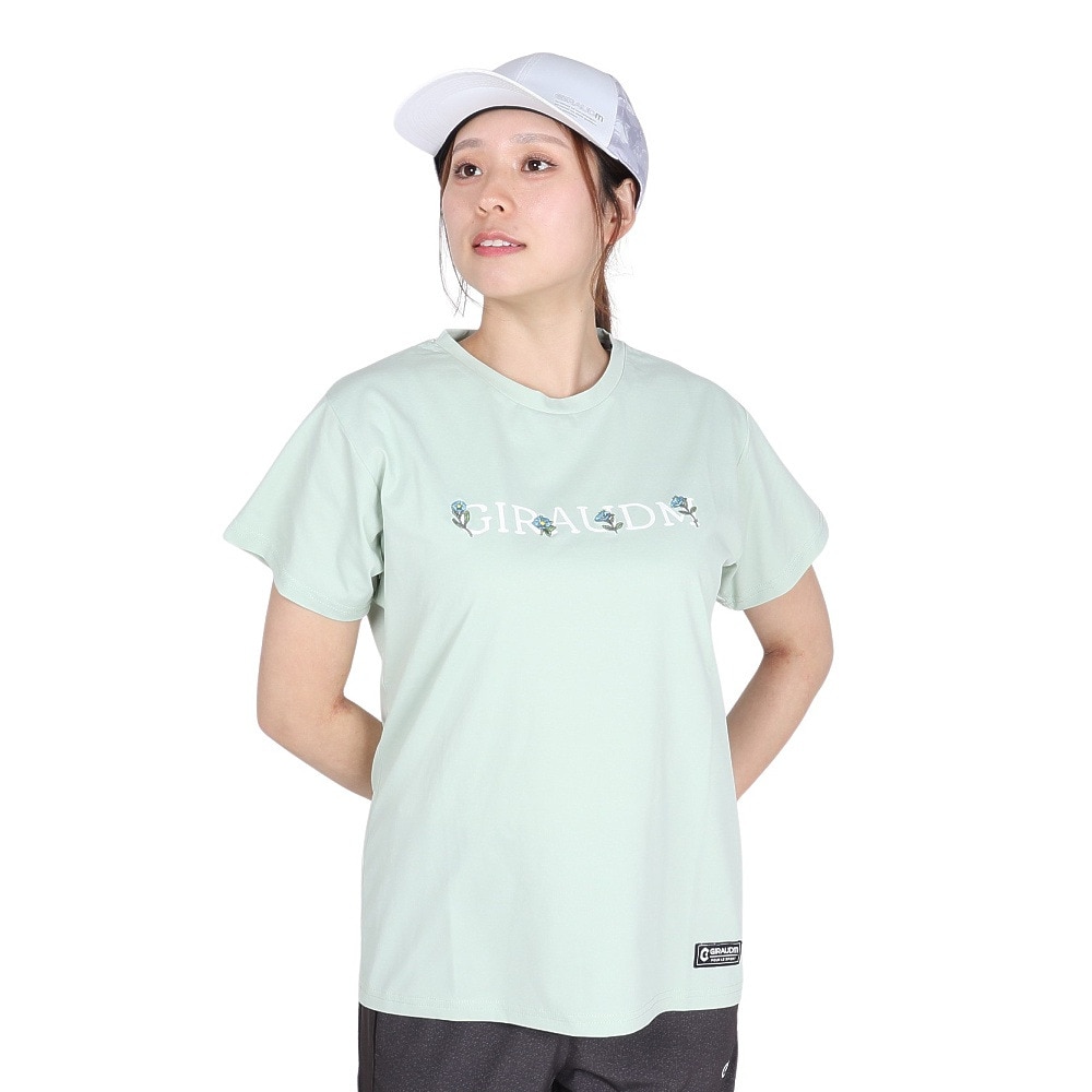 ジローム（GIRAUDM）（レディース）ドライプラス ジャージー プリント 半袖Tシャツ CT5S0037-TR864-GRCD GRN