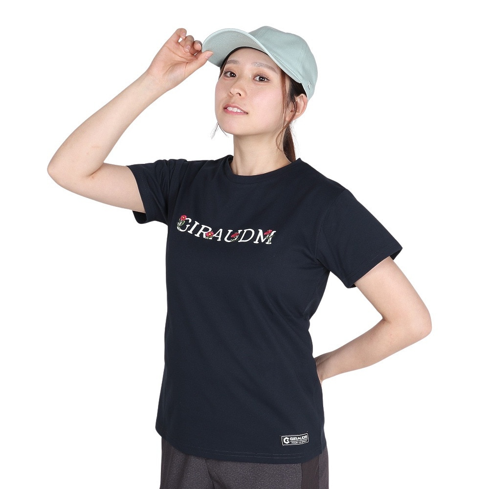 ジローム（GIRAUDM）（レディース）ドライプラス ジャージー プリント 半袖Tシャツ CT5S0037-TR864-GRCD NVY