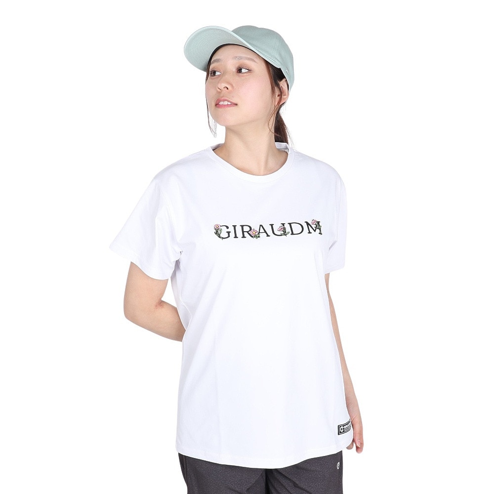 ジローム（GIRAUDM）（レディース）ドライプラス ジャージー プリント 半袖Tシャツ CT5S0037-TR864-GRCD WHT