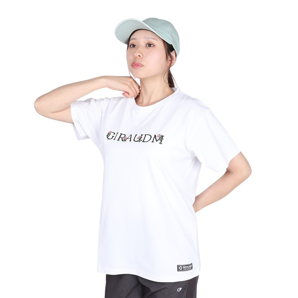 ジローム（GIRAUDM）（レディース）ドライプラス ジャージー プリント 半袖Tシャツ CT5S0037-TR864-GRCD WHT