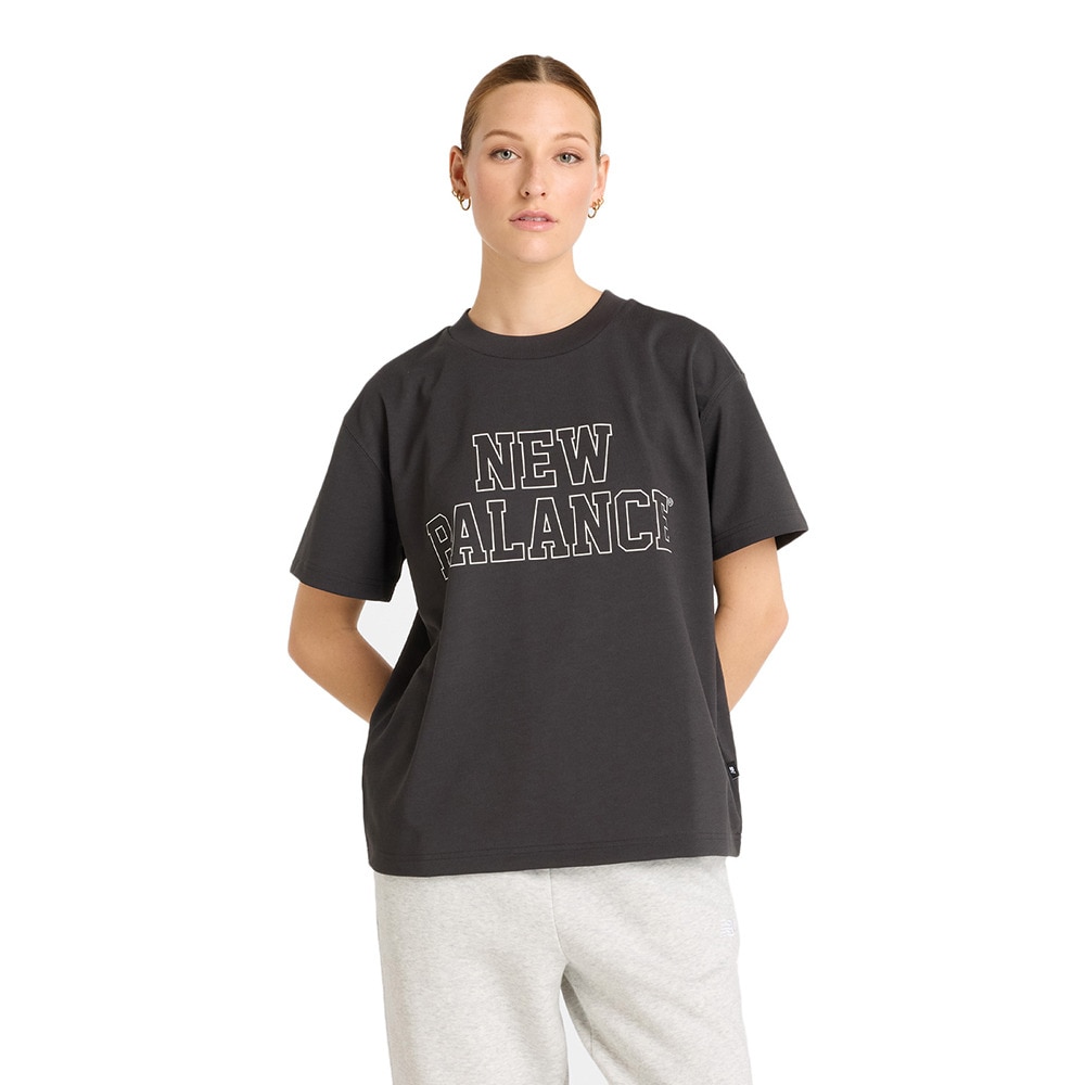 ニューバランス（new balance）（レディース）オーバーサイズＴシャツ AWT51134BLK