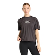 (レディース)リラックスグラフィックTシャツ AWT51135BLK