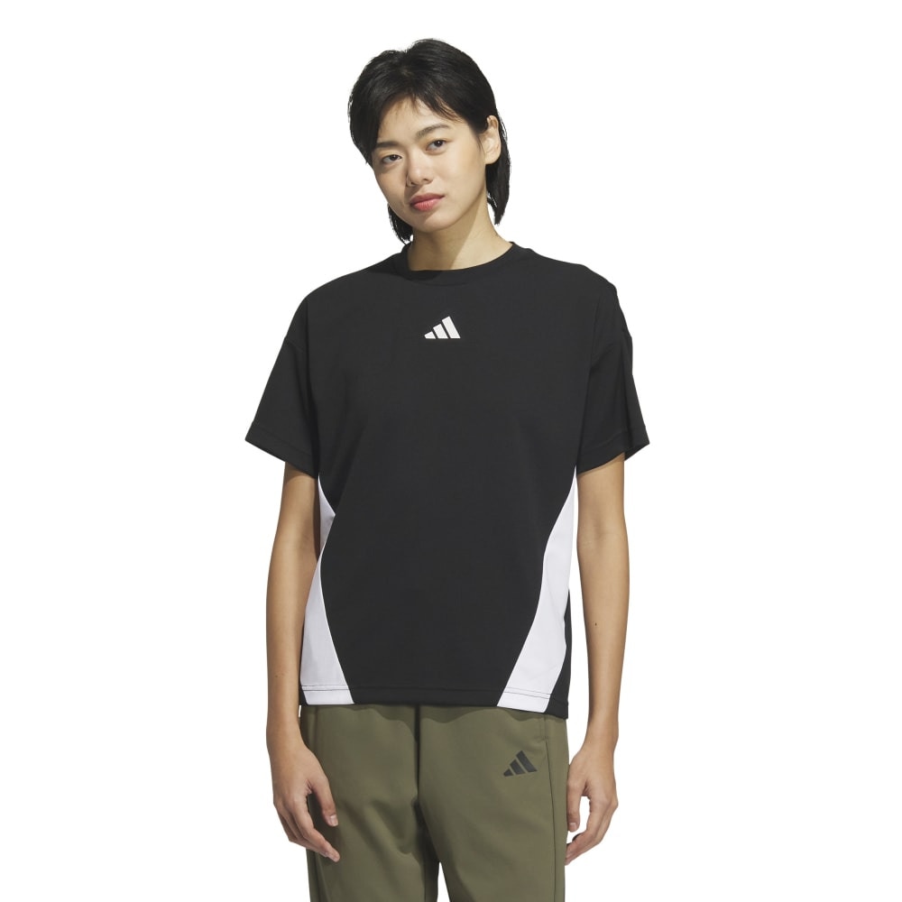 アディダス（adidas）（レディース）カラーブロック 半袖Tシャツ KQD82-JP0008