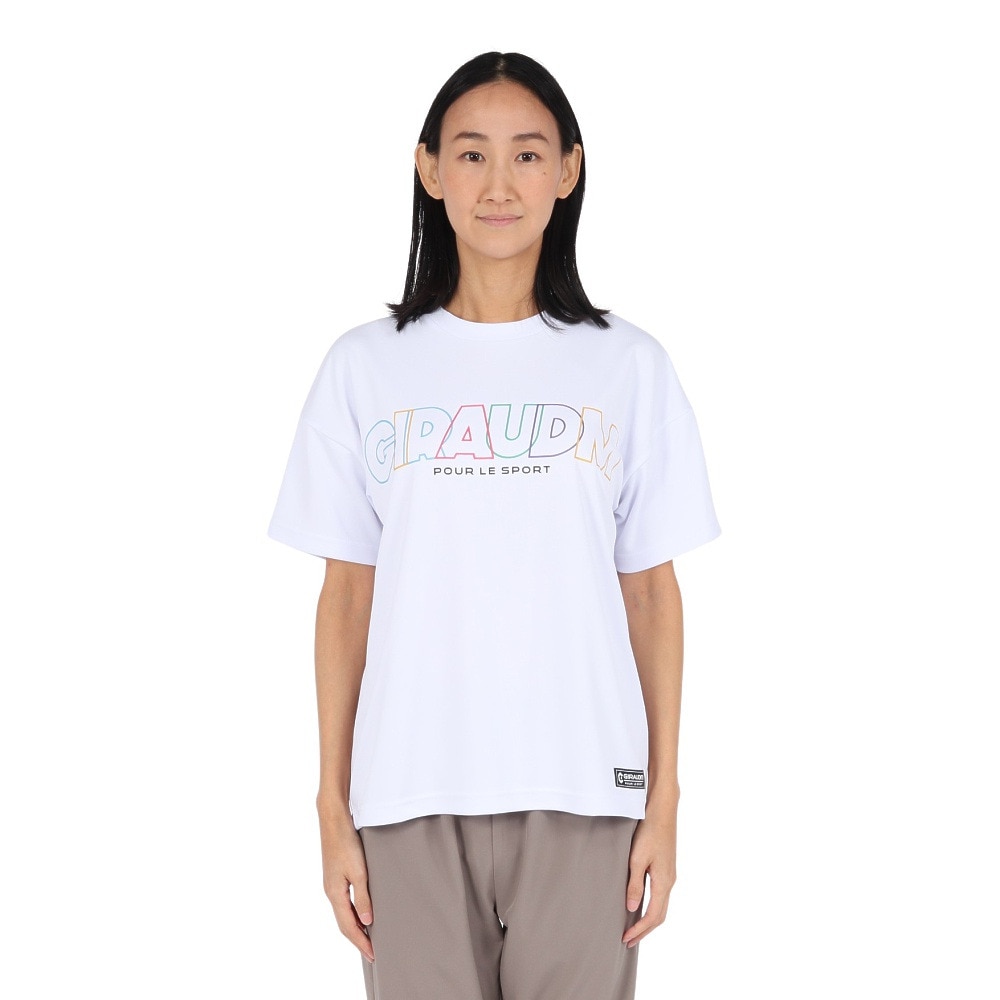 ジローム（GIRAUDM）（レディース）ドライプラス プリント 半袖Tシャツ MST09E CT5S0026-TR864-GRES WHT