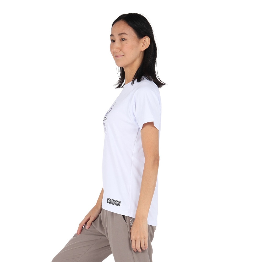 ジローム（GIRAUDM）（レディース）ドライプラス プリント 半袖Tシャツ MST44E CT5S0028-TR864-GRES WHT